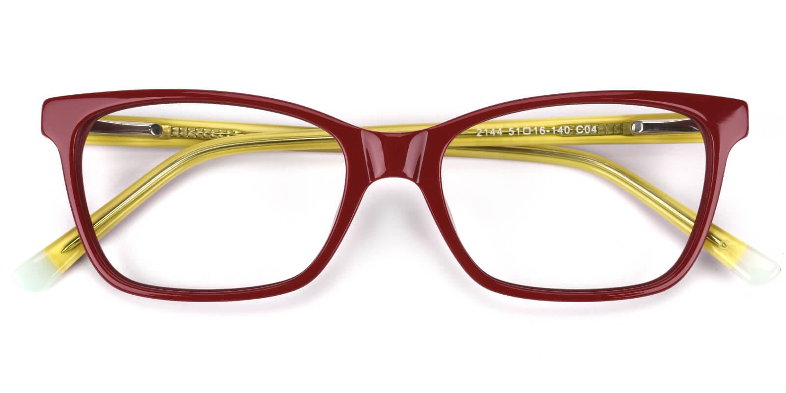 Waferay-Yellow-Rectangle-Acetate-Eyeglasses-detail