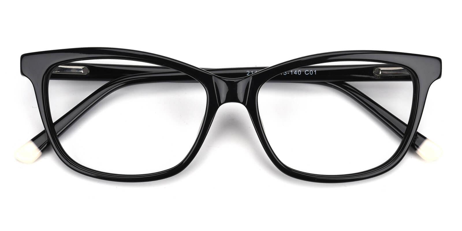Ezra-Black-Cat / Rectangle-Acetate-Eyeglasses-detail