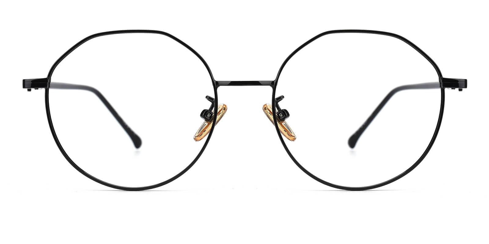 Clarker-Black-Geometric / Round-Metal-Eyeglasses-detail