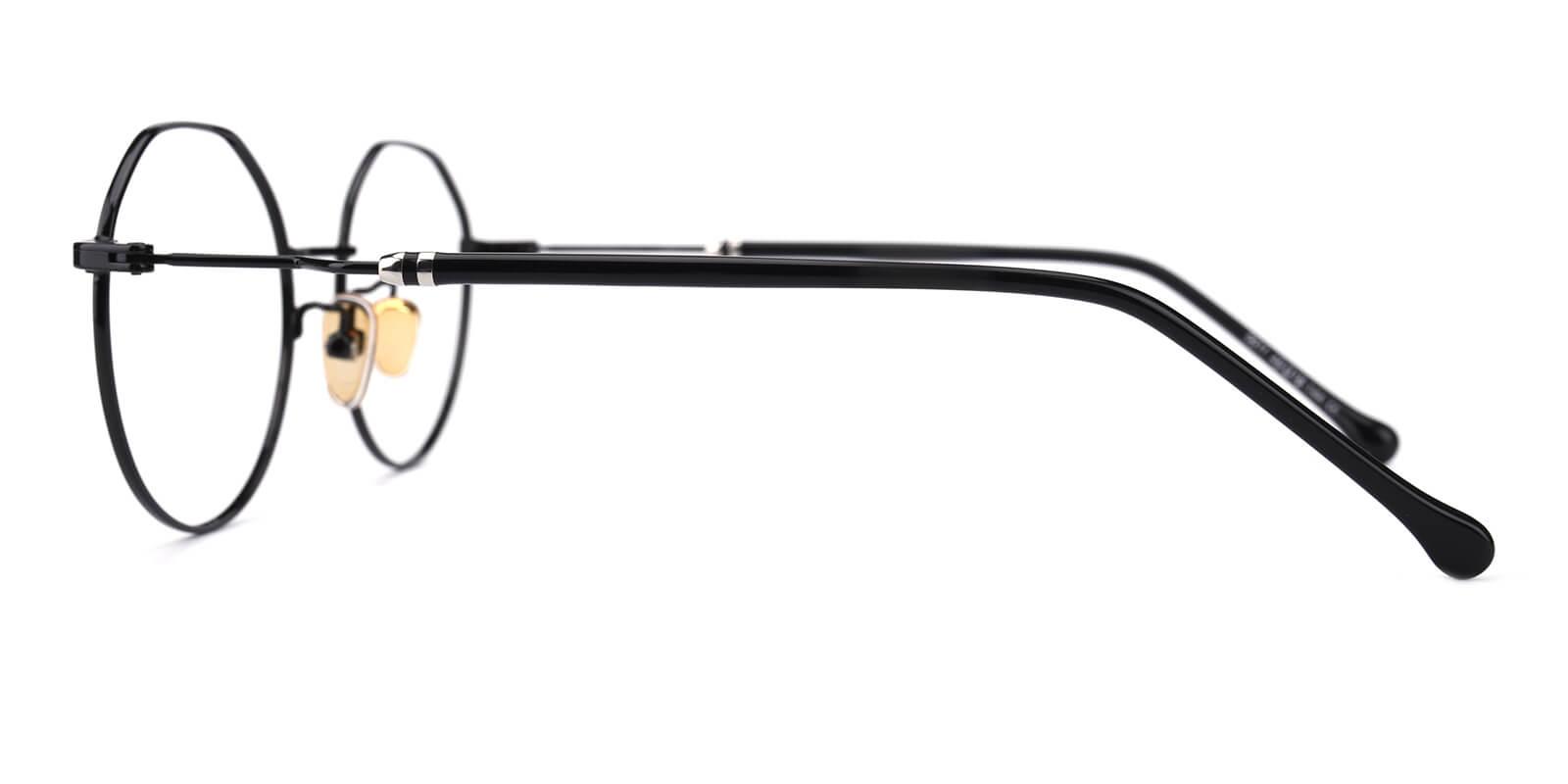 Clarker-Black-Geometric / Round-Metal-Eyeglasses-detail