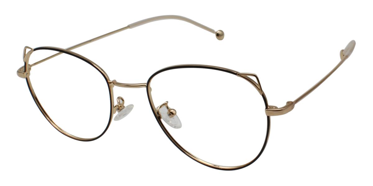 -Gold-Cat-Metal-Eyeglasses-detail