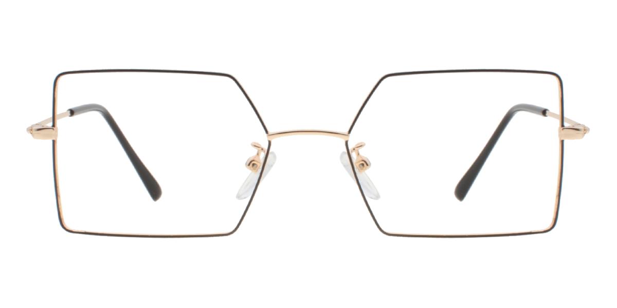 -Black-Geometric-Metal-Eyeglasses-detail