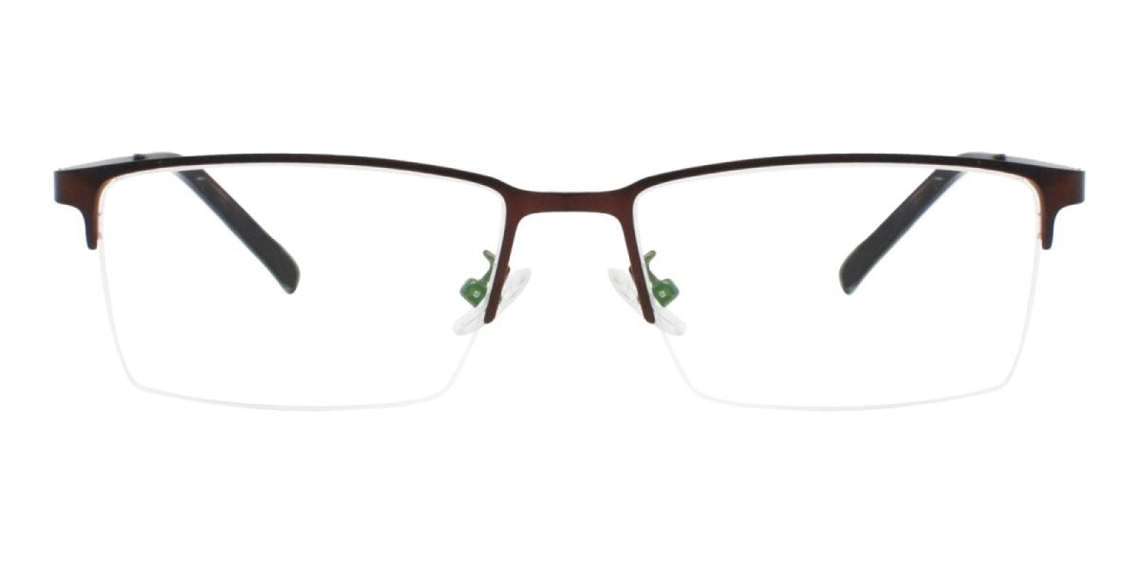 Bezel-Brown-Rectangle-Metal-Eyeglasses-detail