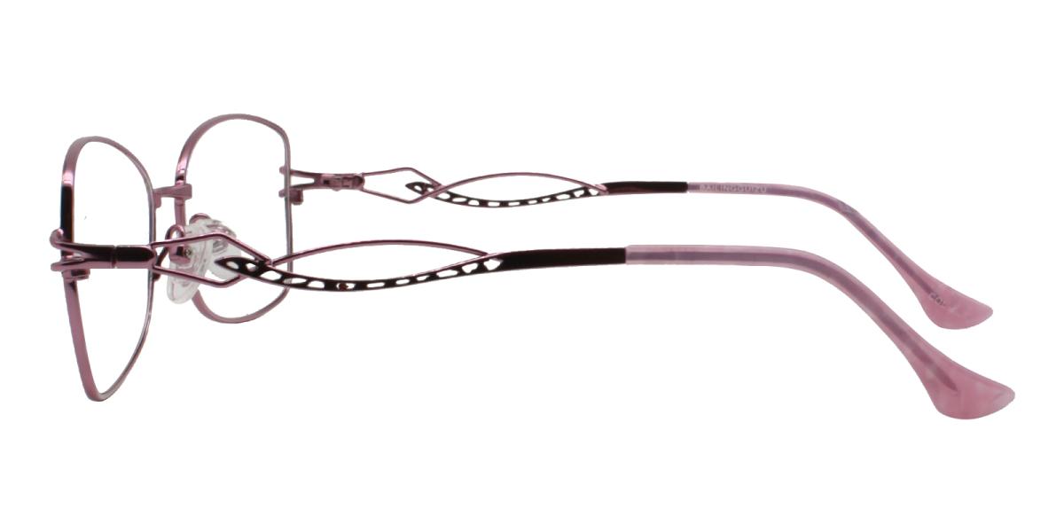 -Pink-Rectangle-Metal-Eyeglasses-detail