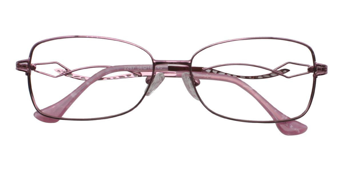 -Pink-Rectangle-Metal-Eyeglasses-detail