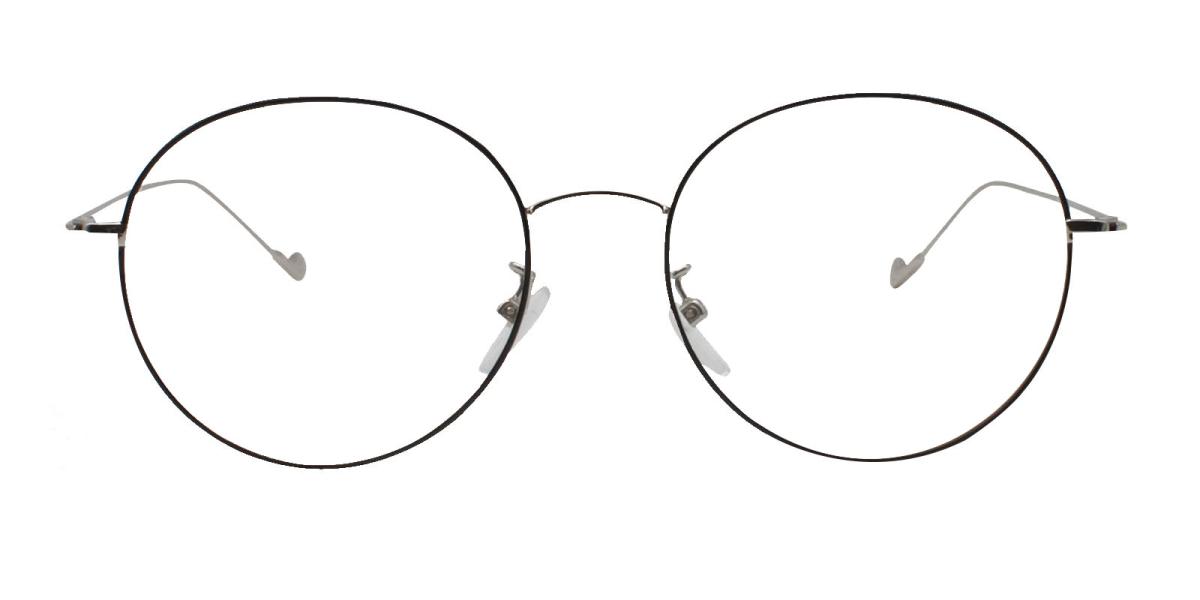 -Black-Round-Metal-Eyeglasses-detail