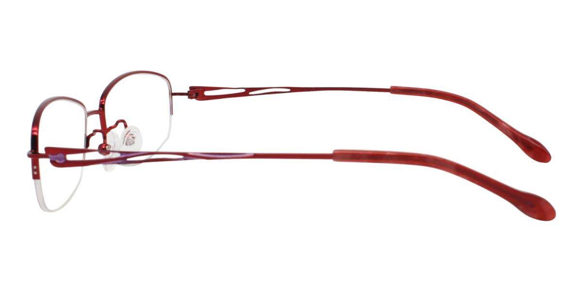 Castello-Red-Rectangle-Metal-Eyeglasses-detail