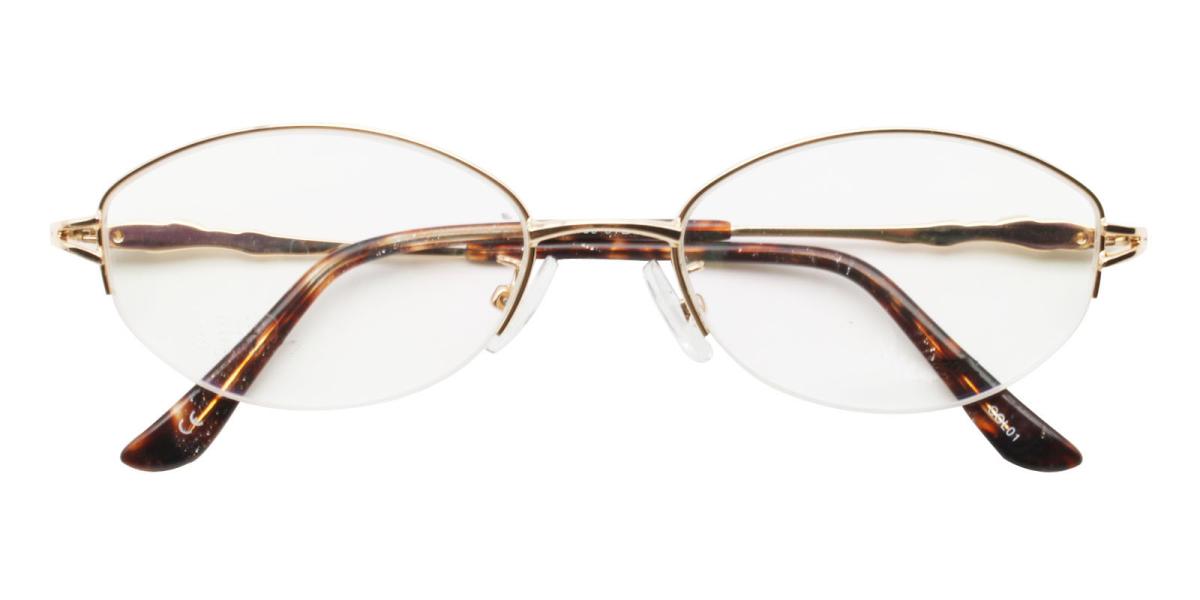 -Gold-Oval-Metal-Eyeglasses-detail