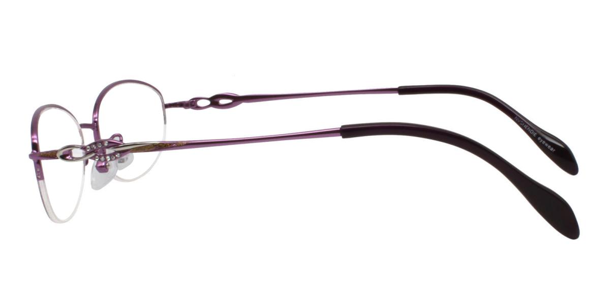 Carving-Purple-Oval-Metal-Eyeglasses-detail