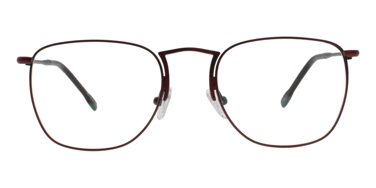 Square Eyeglasses 181225014-Red-Square-Metal-Eyeglasses-detail
