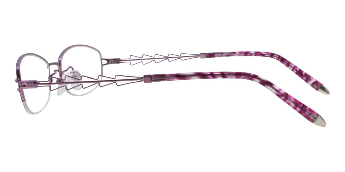 Asher-Purple-Oval-Acetate / Metal-Eyeglasses-detail