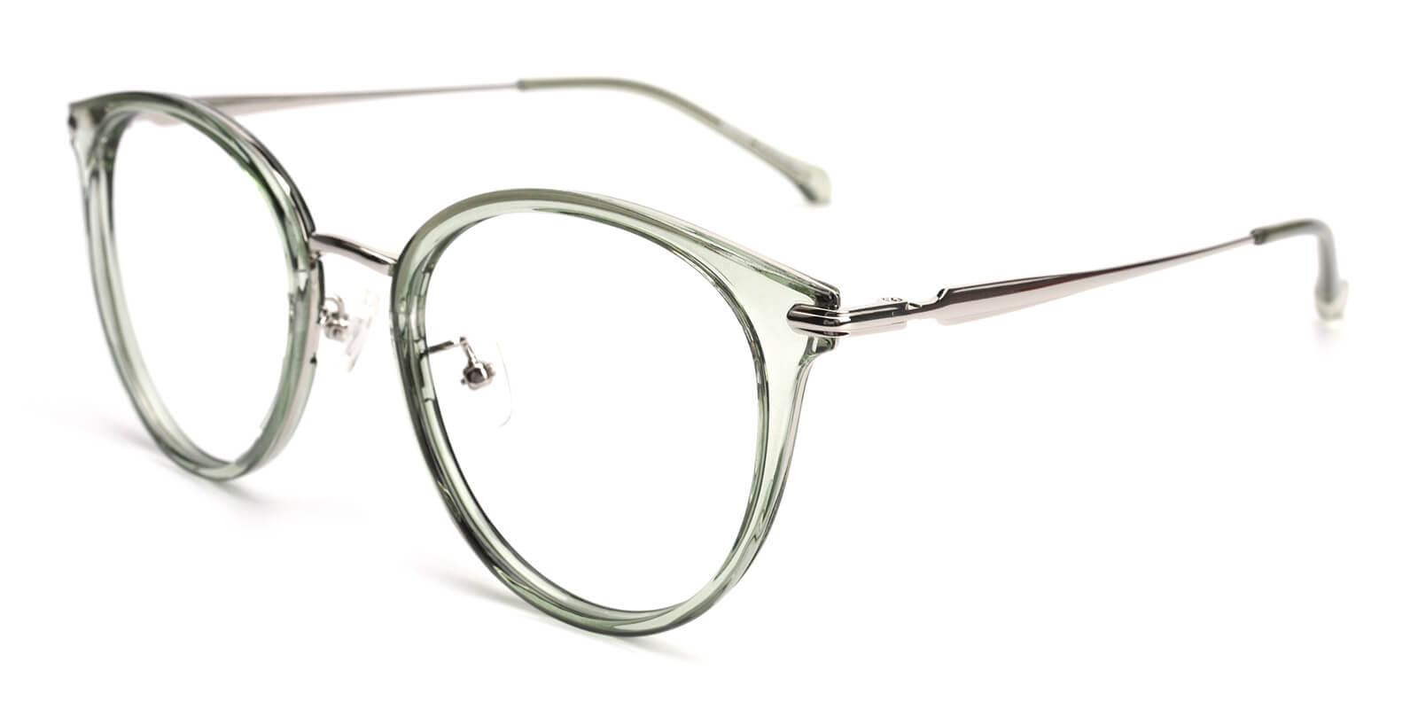 Ruby-Green-Cat / Round-TR / Metal-Eyeglasses-detail