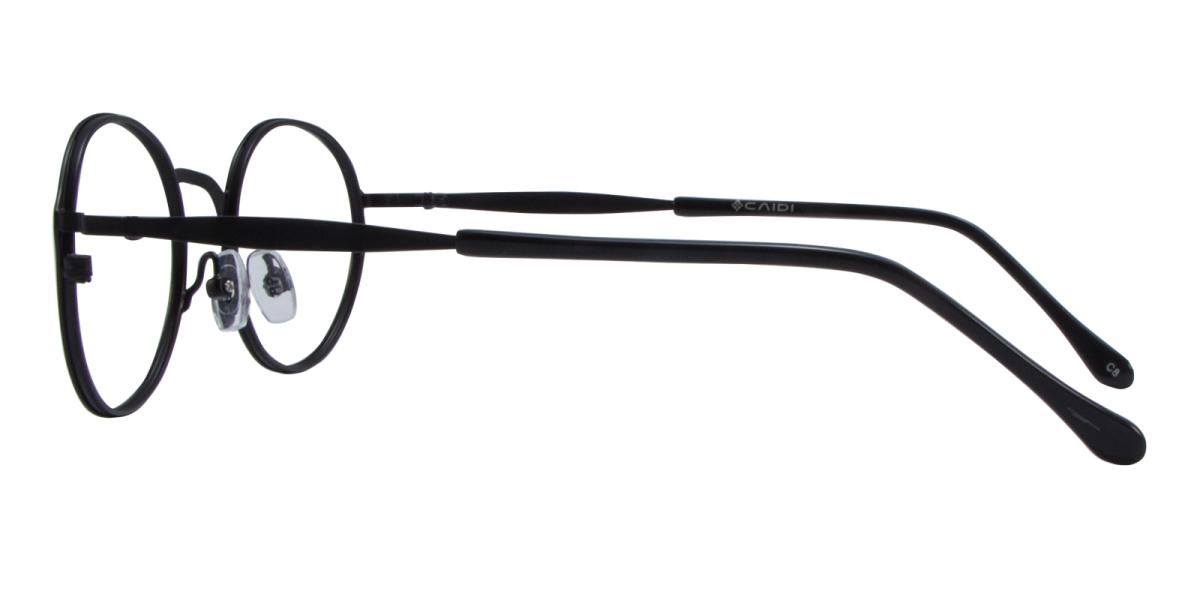 Octavio-Black-Oval-Metal-Eyeglasses-detail