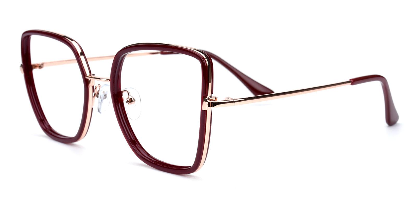 Fay-Red-Geometric / Square-Combination-Eyeglasses-detail