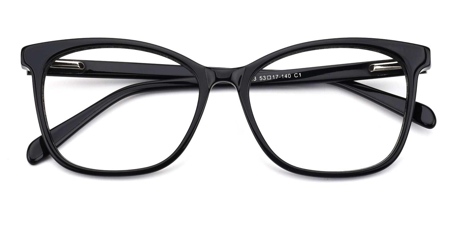 Poppy-Black-Cat / Rectangle-Acetate-Eyeglasses-detail