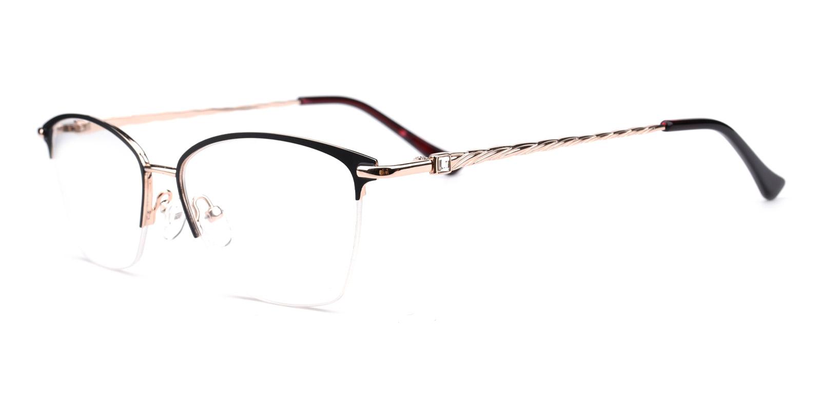 Karastan-Black-Rectangle-Metal-Eyeglasses-detail