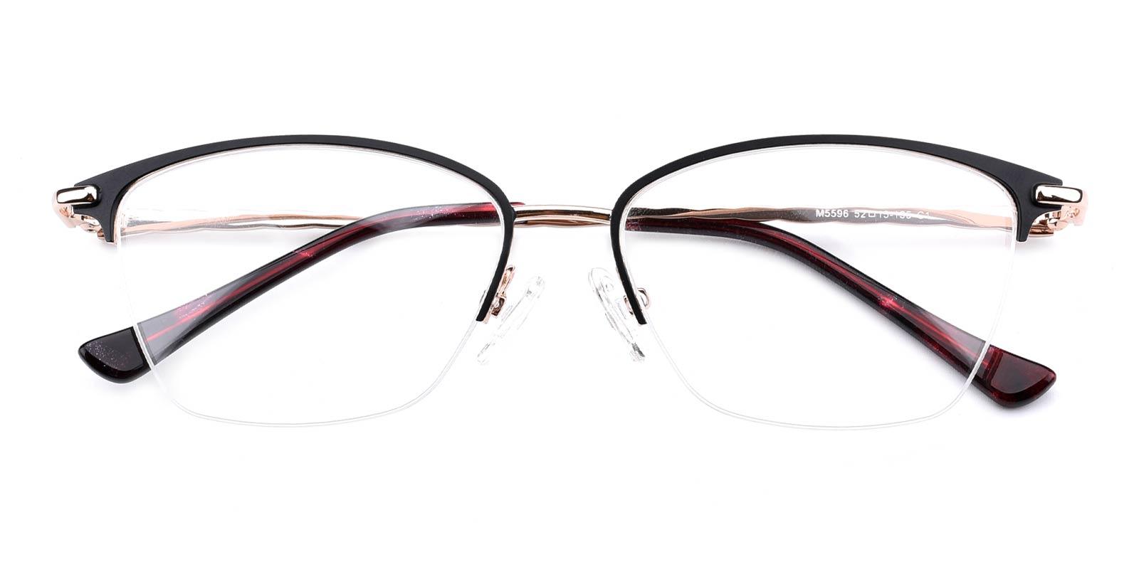 Karastan-Black-Rectangle-Metal-Eyeglasses-detail