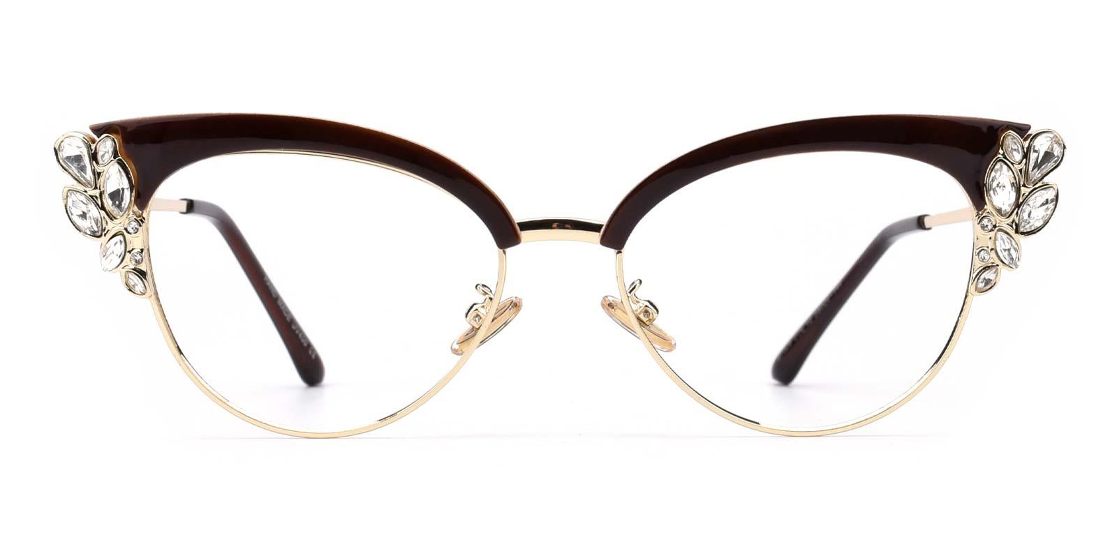Denise-Brown-Cat-Metal-Eyeglasses-detail