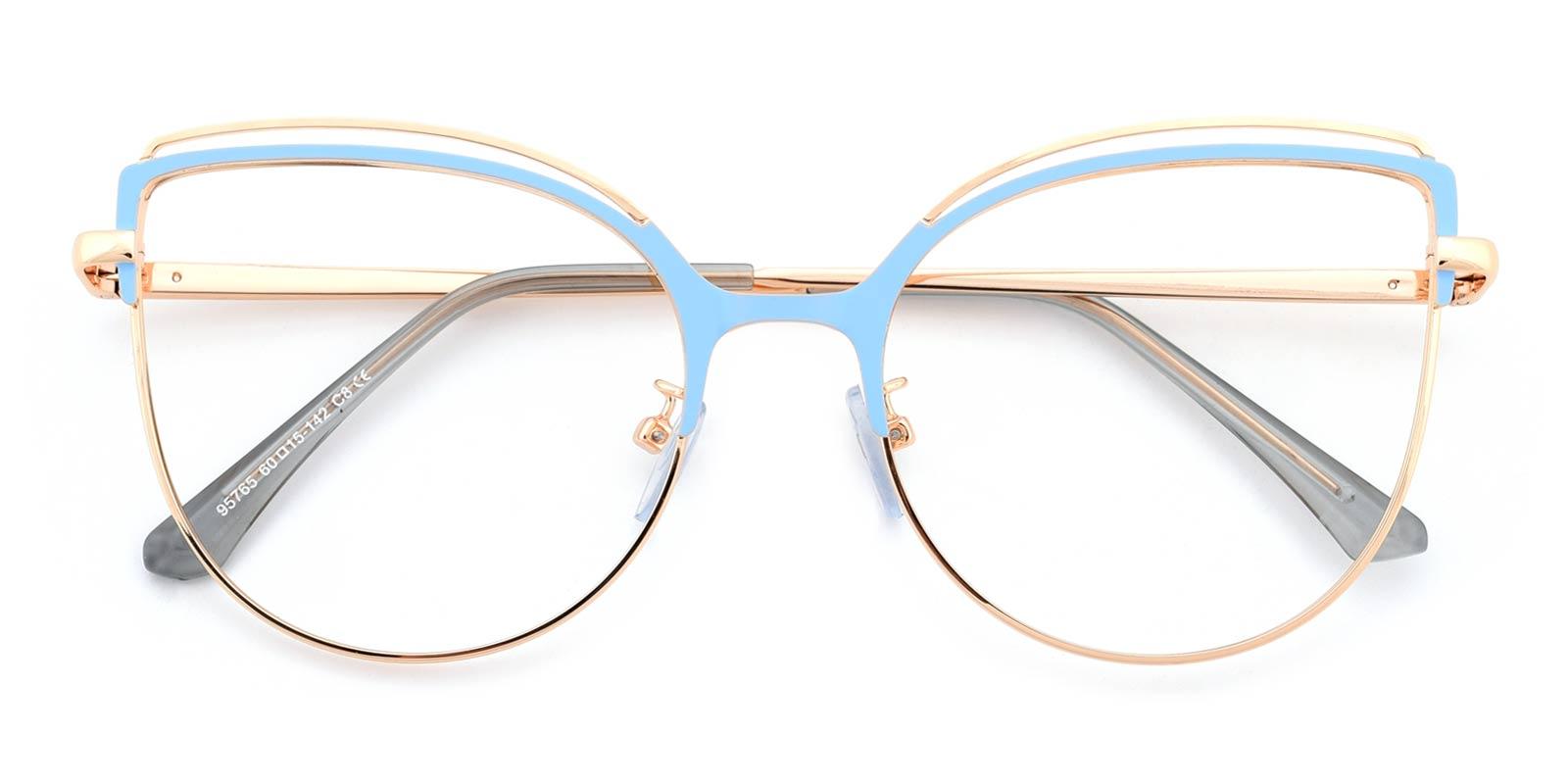 Ethel-Blue-Cat / Round-Metal-Eyeglasses-detail