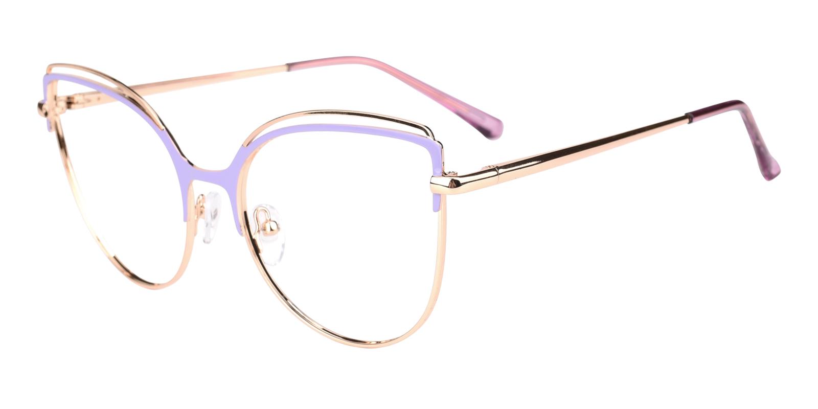 Ethel-Purple-Cat / Round-Metal-Eyeglasses-detail