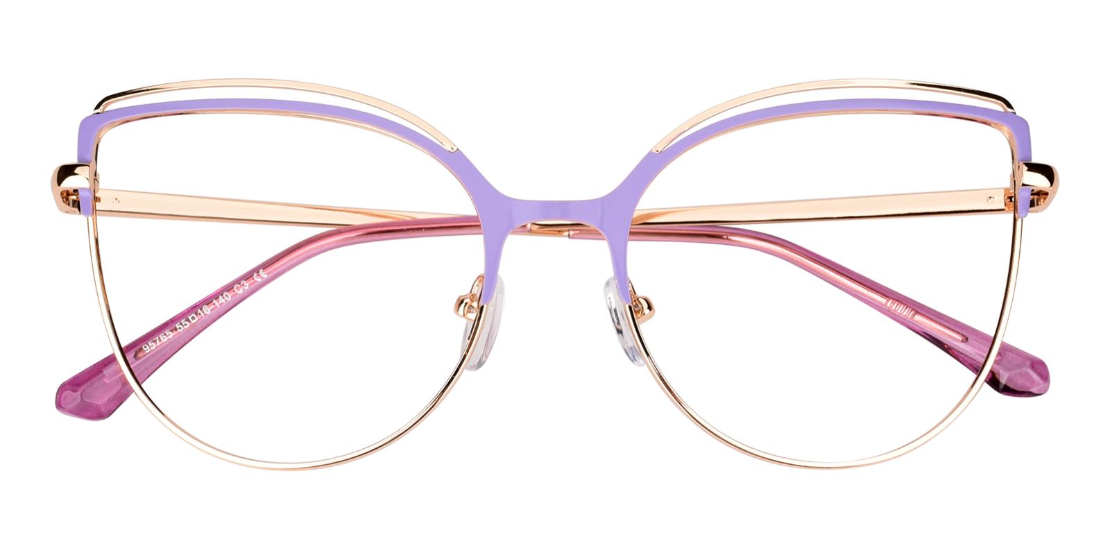 Ethel-Purple-Cat / Round-Metal-Eyeglasses-detail