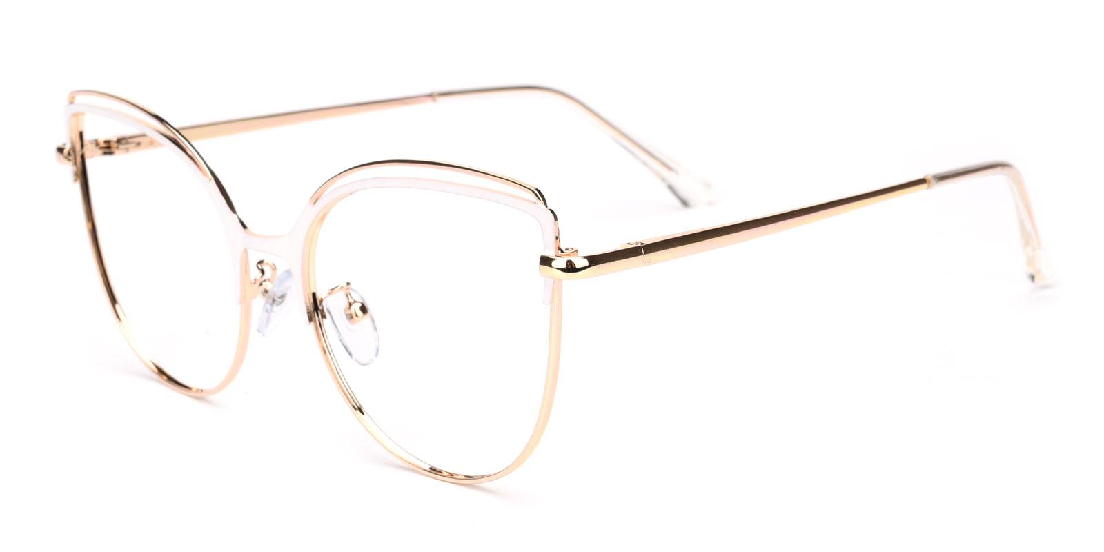 Ethel-White-Cat / Round-Metal-Eyeglasses-detail