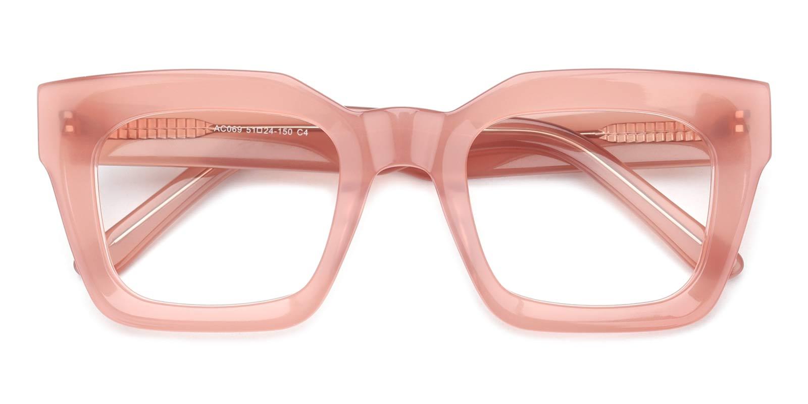 Esther-Pink-Geometric / Rectangle / Square-Acetate-Eyeglasses-detail