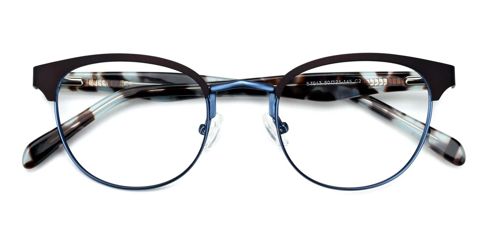 Noble-Blue-Browline-Metal-Eyeglasses-detail