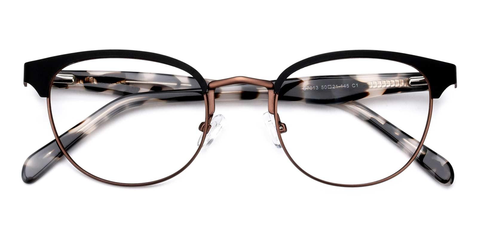 Noble-Brown-Browline-Metal-Eyeglasses-detail