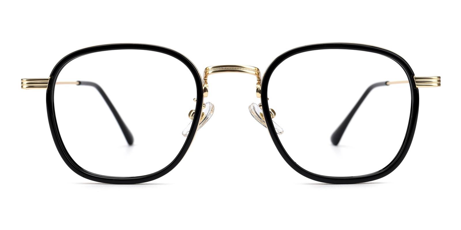 Genmai-Black-Square-Metal-Eyeglasses-detail