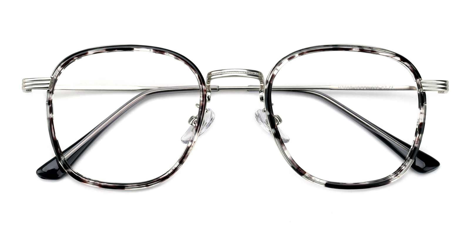 Genmai-Gray-Square-Metal-Eyeglasses-detail