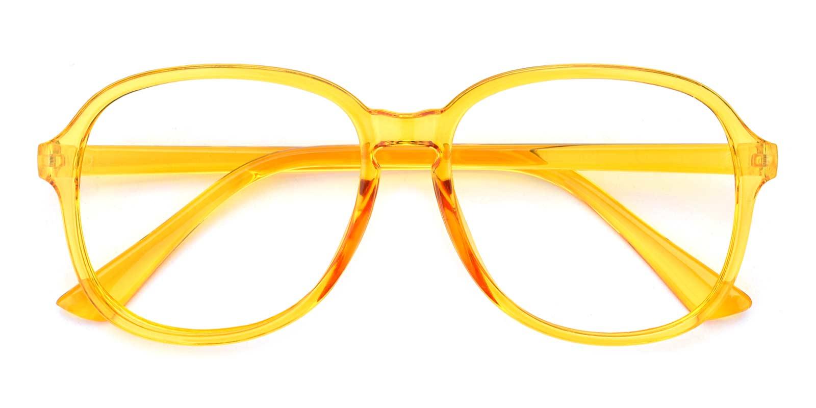 70s-Yellow-Square-Plastic-Eyeglasses-detail