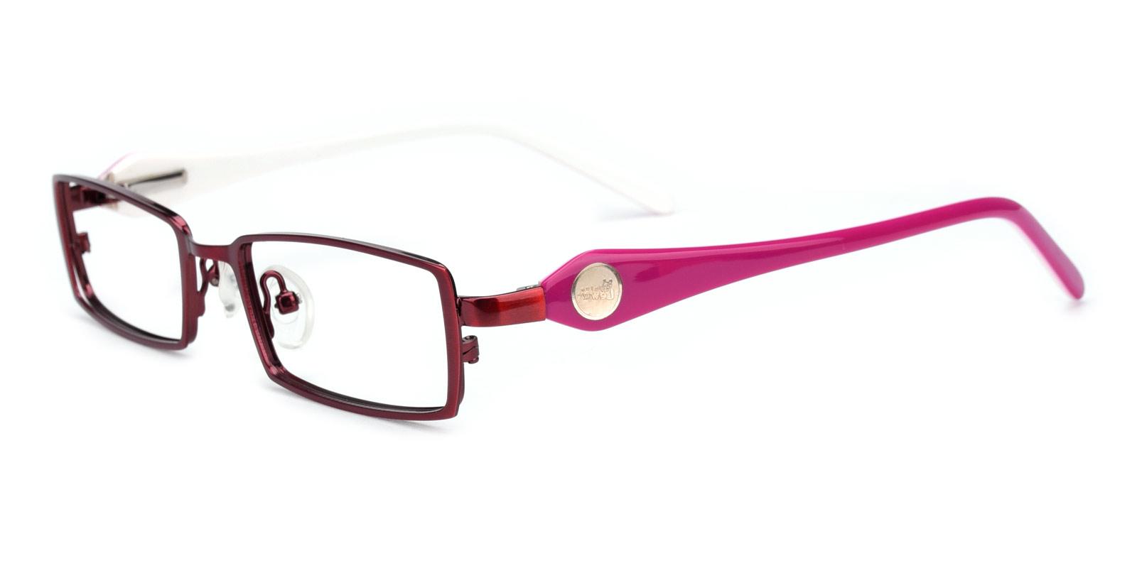 Galileo-Red-Rectangle-Metal-Eyeglasses-detail