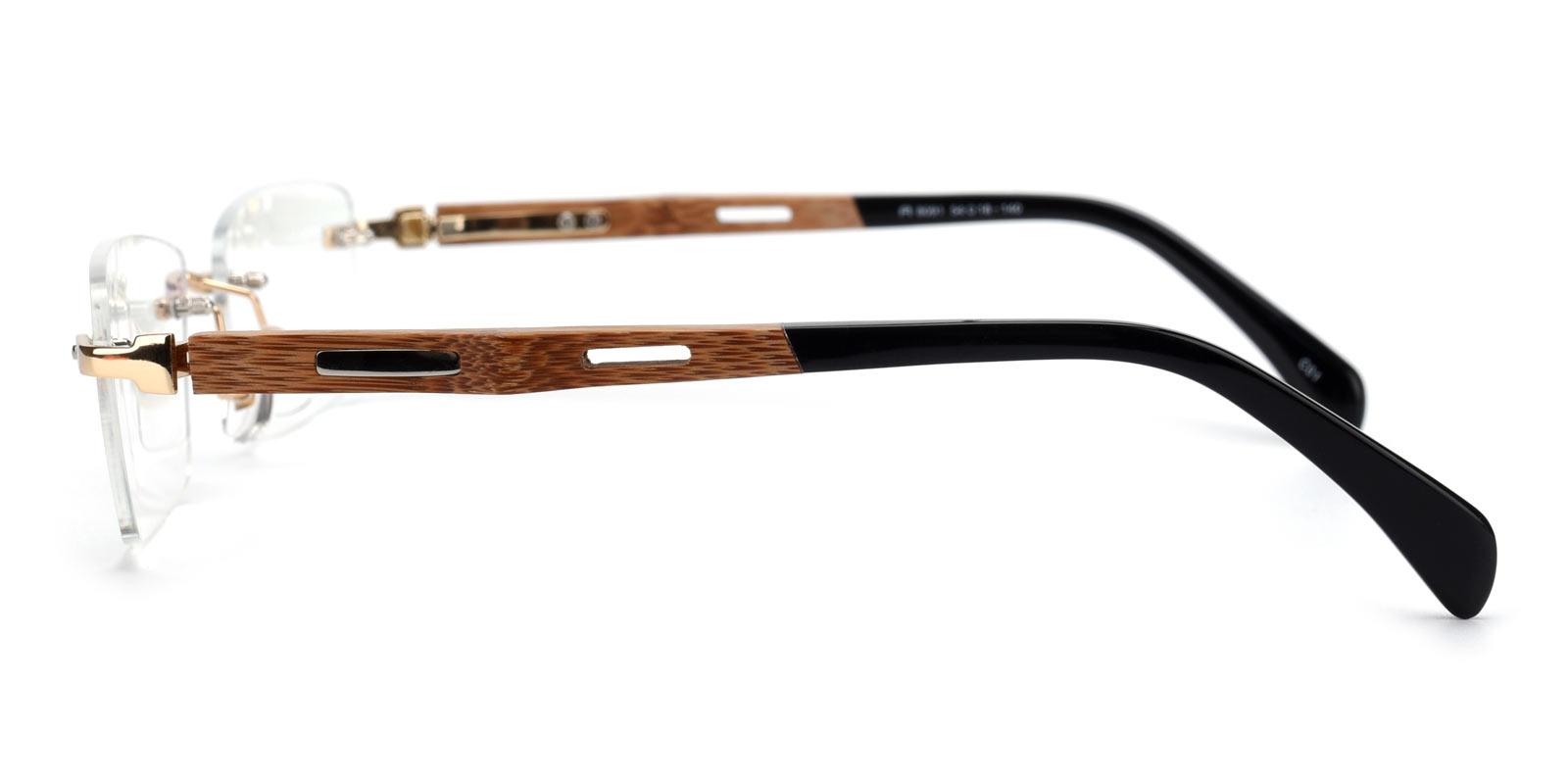 Panda-Gold-Rectangle-Combination / Titanium-Eyeglasses-detail