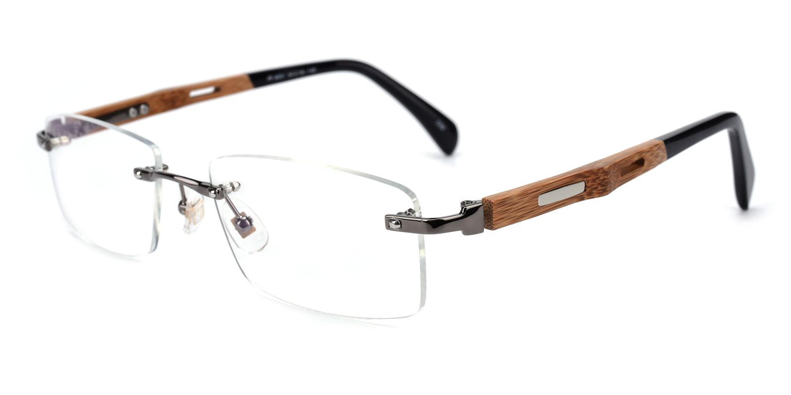 Panda-Gun-Rectangle-Combination / Titanium-Eyeglasses-detail