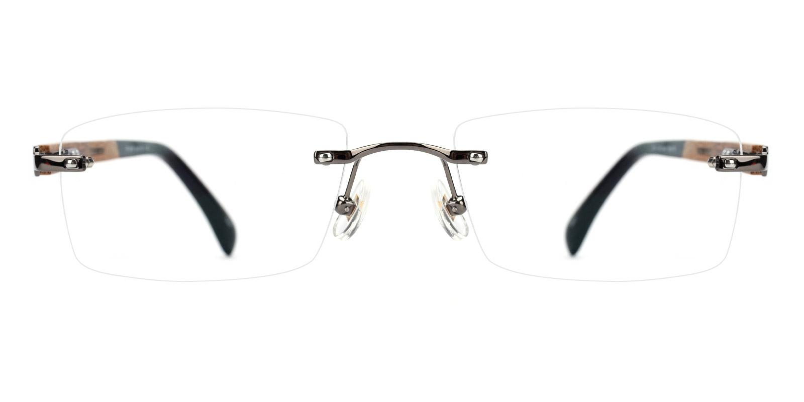 Panda-Gun-Rectangle-Combination / Titanium-Eyeglasses-detail