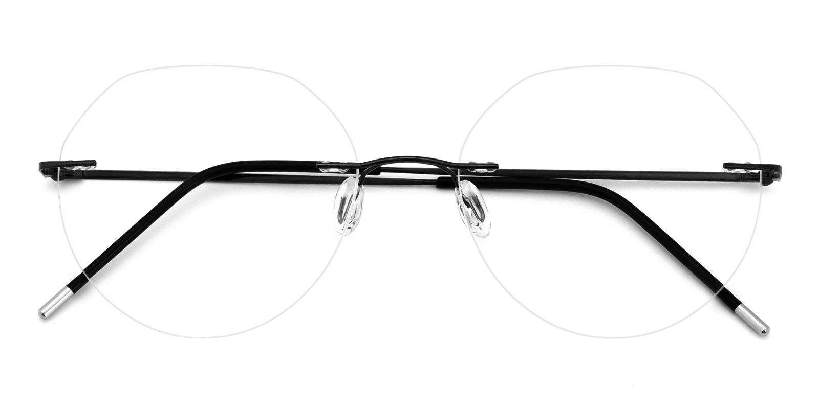 Invisible-Black-Round / Geometric-Metal-Eyeglasses-detail