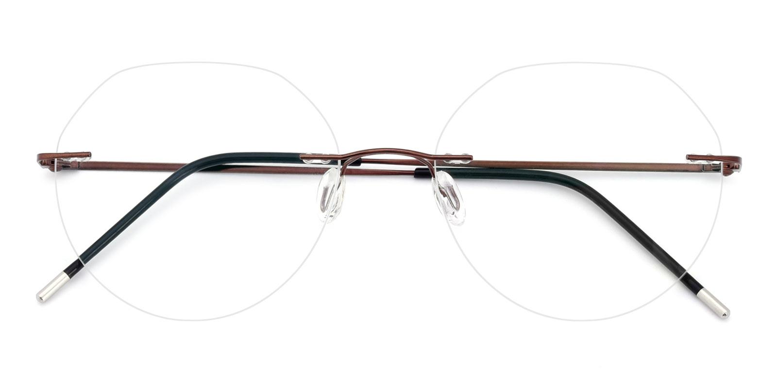 Invisible-Brown-Round-Metal-Eyeglasses-detail