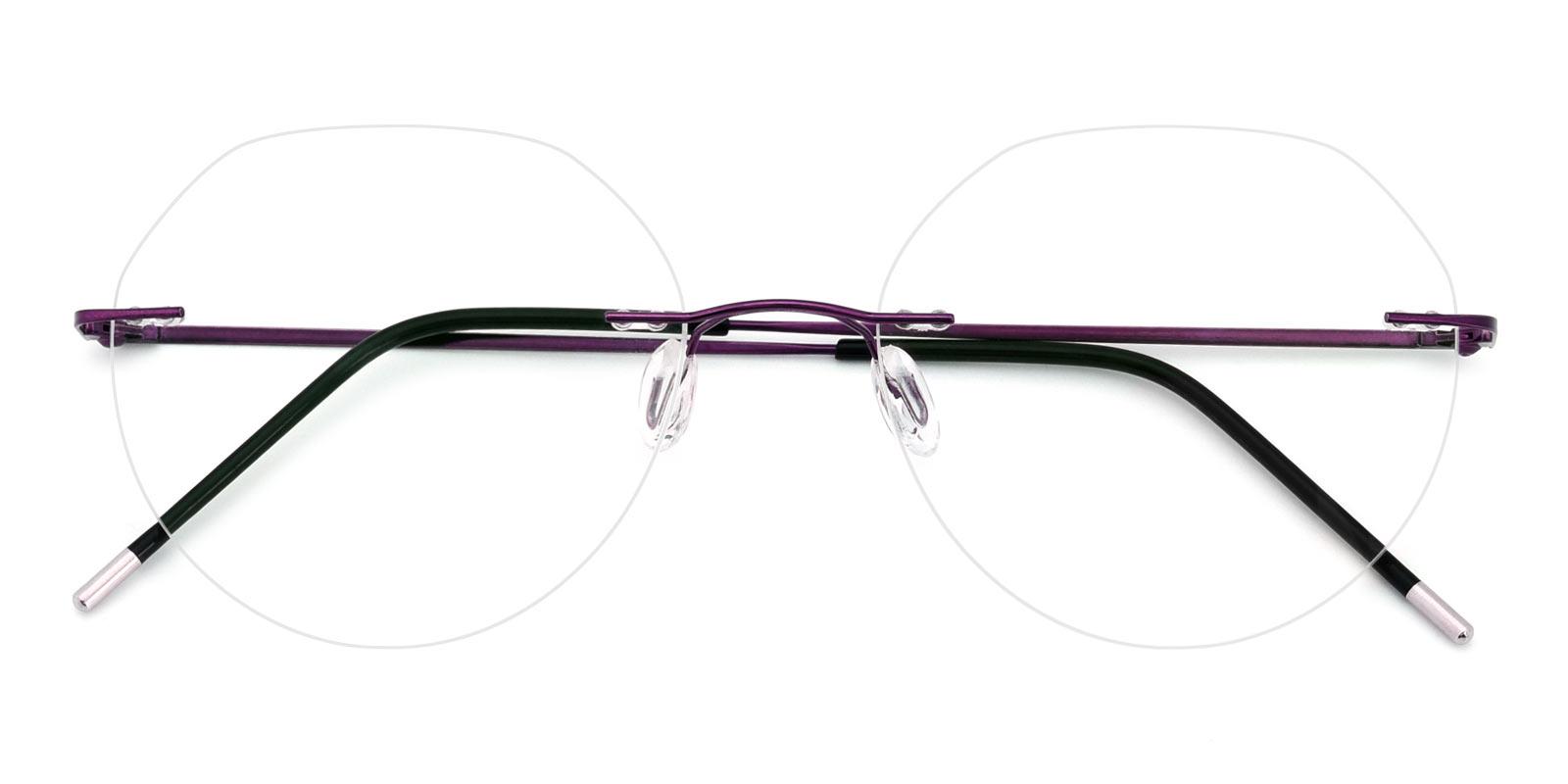 Invisible-Purple-Round-Metal-Eyeglasses-detail