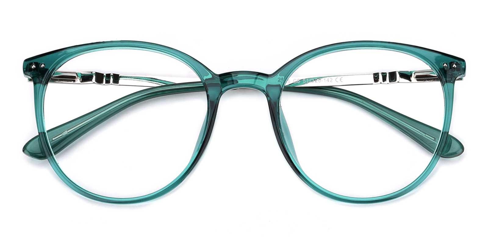 Peacock-Green-Round-Acetate-Eyeglasses-detail