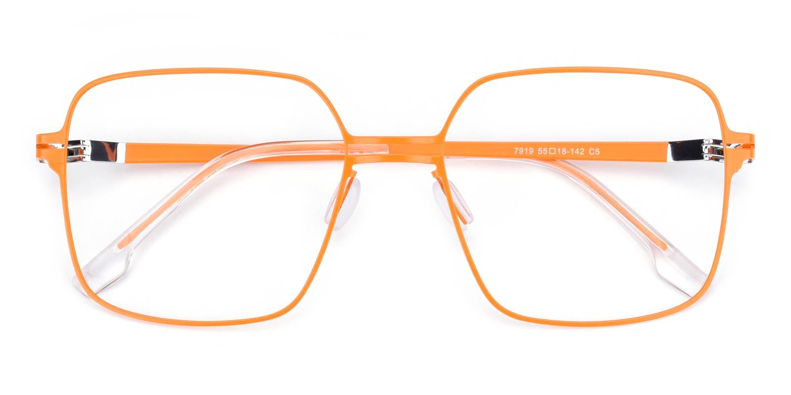 Concert-Orange-Square-Metal-Eyeglasses-detail