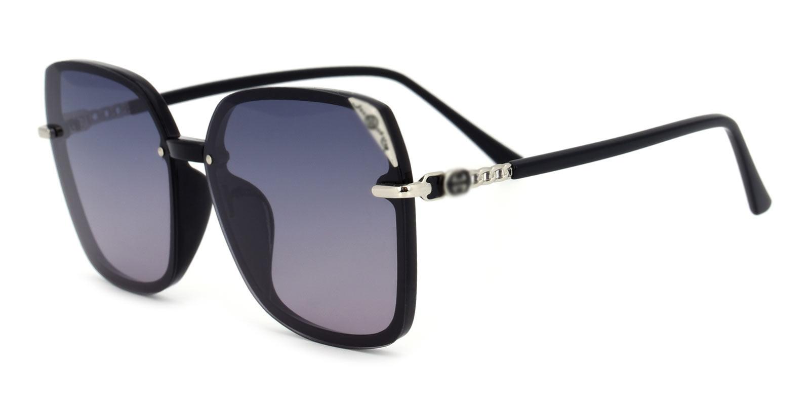 Burry Non Prescription Sunglasses-Black-Square-TR-Sunglasses-detail