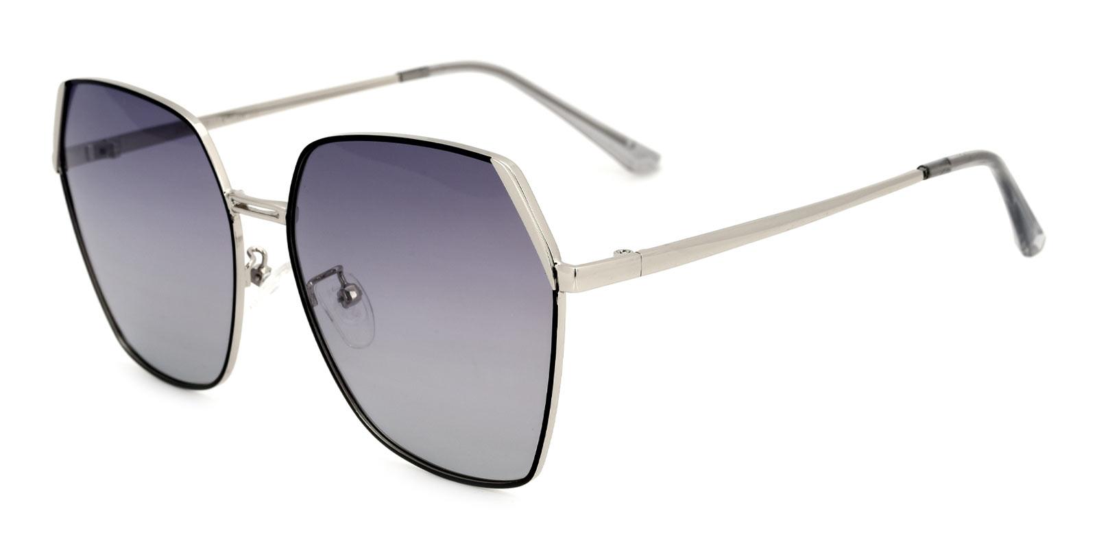 Beam Non Prescription Sunglasses-Silver-Square-Metal-Sunglasses-detail