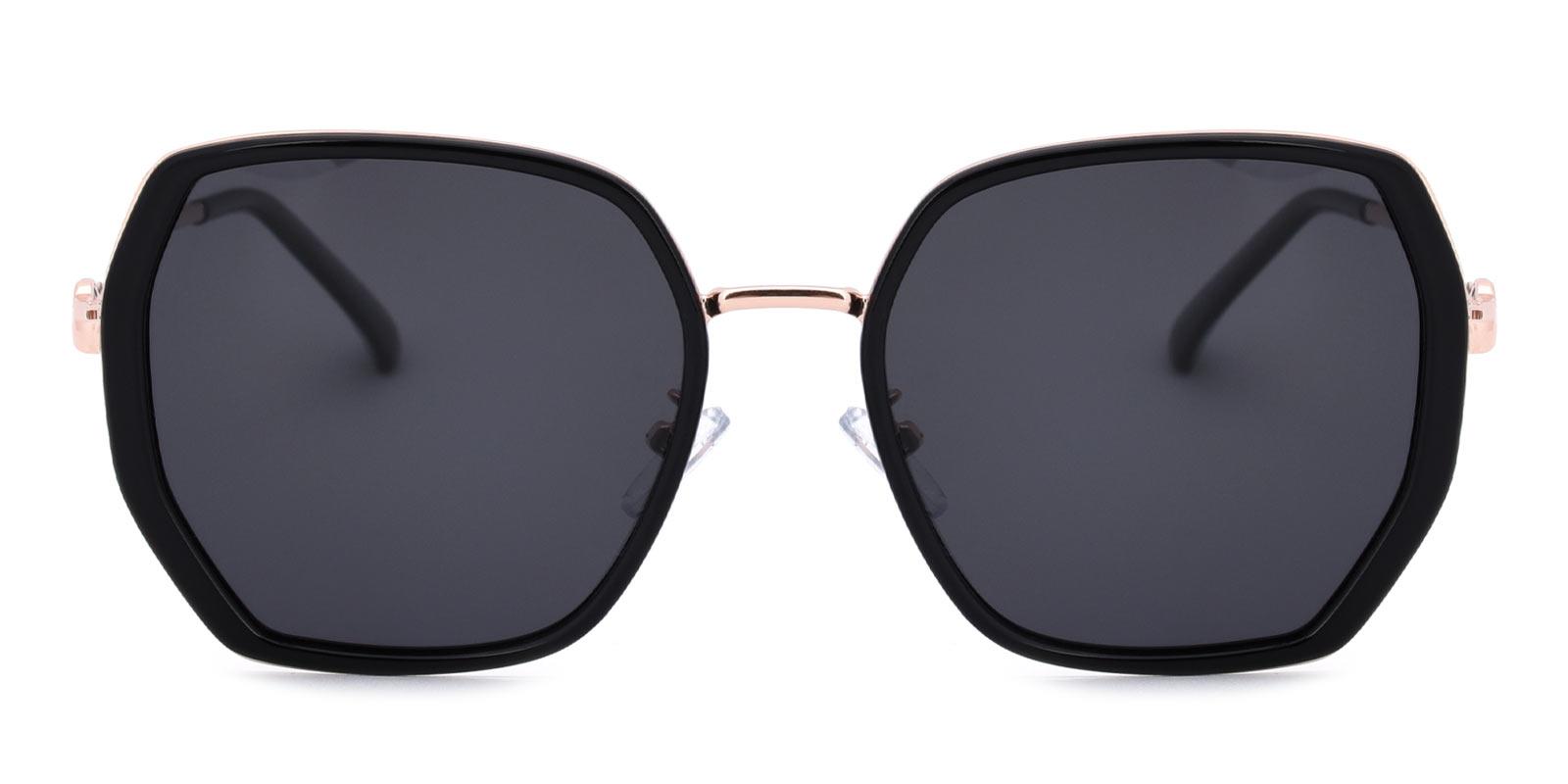 Kim Non Prescription Sunglasses-Black-Square-TR-Sunglasses-detail