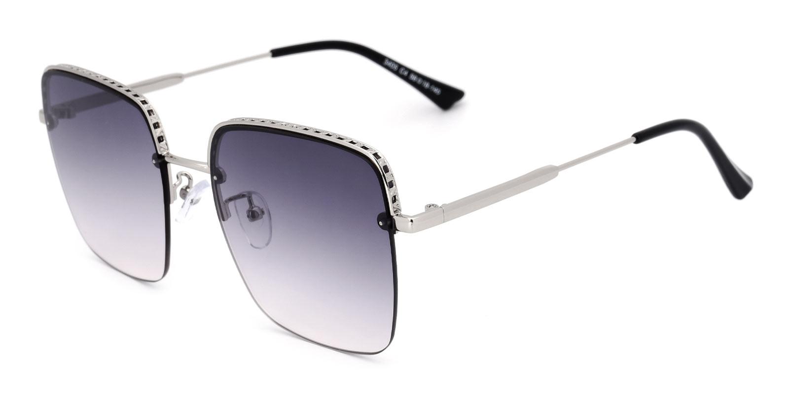 Vas Non Prescription Sunglasses-Silver-Square-Metal-Sunglasses-detail