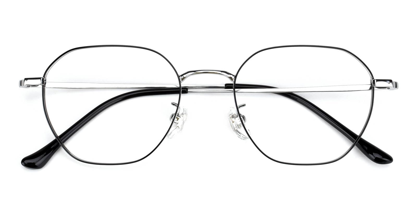 Kyle-Silver-Geometric / Square-Titanium-Eyeglasses-detail
