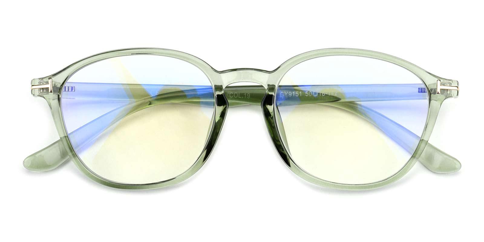 Rae Plano Antiblue Eyeglasses-Green-Rectangle-TR-Eyeglasses-detail