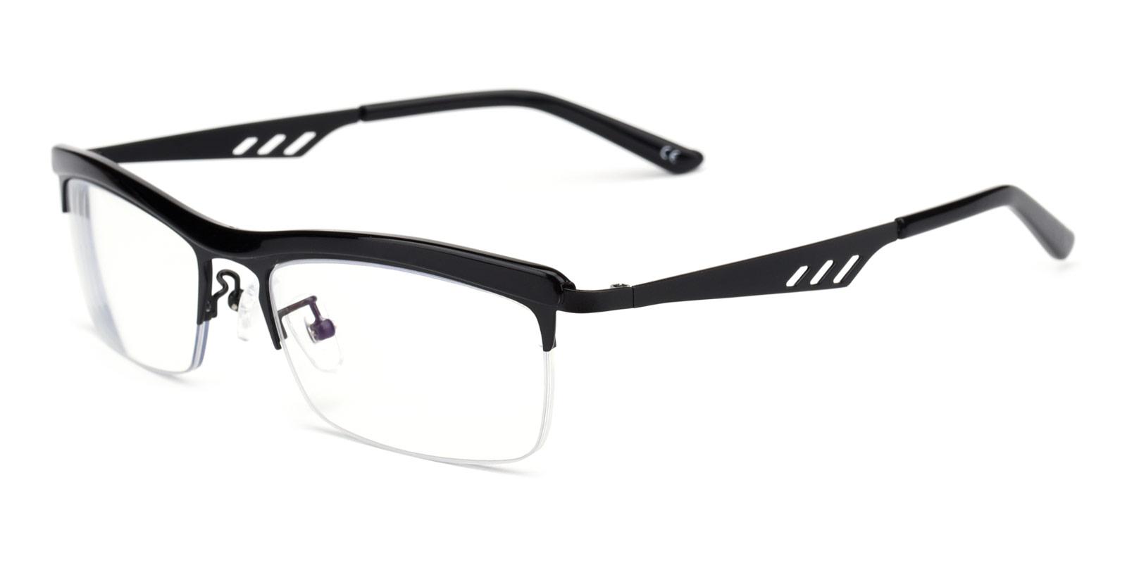 Hugh Plano Antiblue Eyeglasses-Black-Browline-TR-Eyeglasses-detail