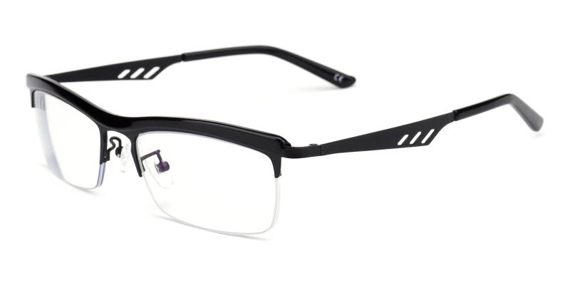 Hugh Plano Antiblue Eyeglasses-Black-Eyeglasses