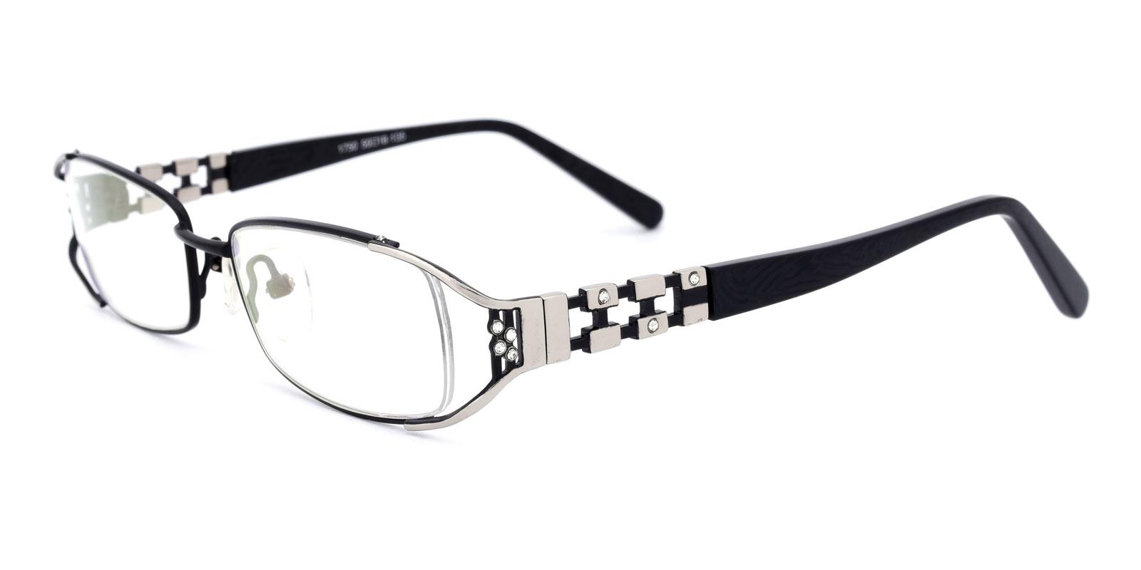Kaki-Black-Rectangle-Metal-Eyeglasses-detail